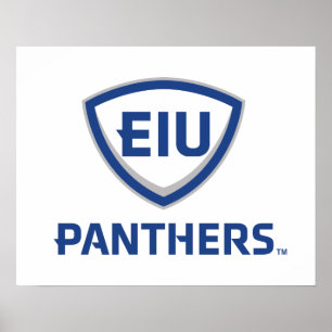 Eastern Illinois Panthers Shield & Wordmark Logo Poster