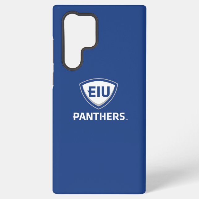 Eastern Illinois Panthers Shield & Wordmark Logo Samsung Galaxy S22 Ultra Case (Back)