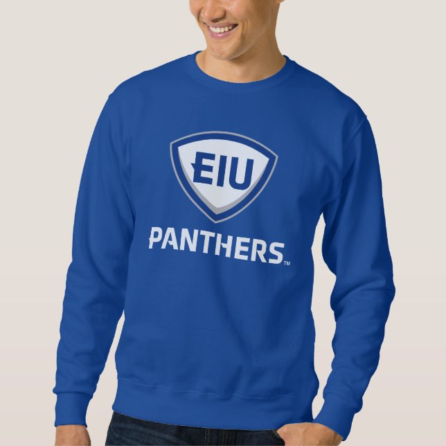 Eastern Illinois Panthers Shield & Wordmark Logo Sweatshirt (Front)