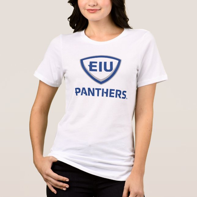 Eastern Illinois Panthers Shield & Wordmark Logo Tri-Blend Shirt (Front)