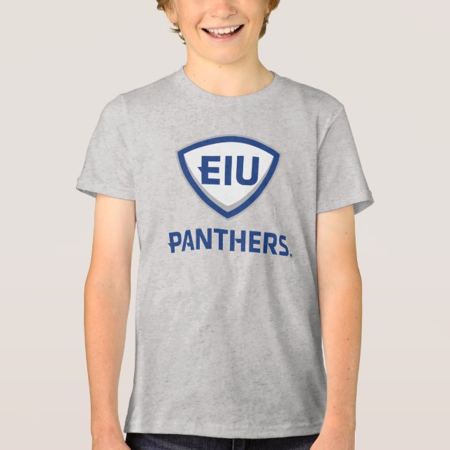 Eastern Illinois Panthers Shield & Wordmark Logo Tri-Blend Shirt (Front)