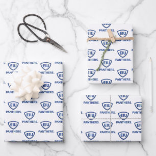 Eastern Illinois Panthers Shield & Wordmark Logo Wrapping Paper Sheet