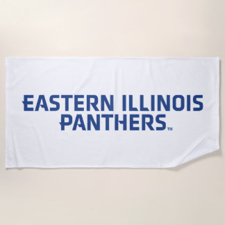 Eastern Illinois Panthers Text Logo Beach Towel