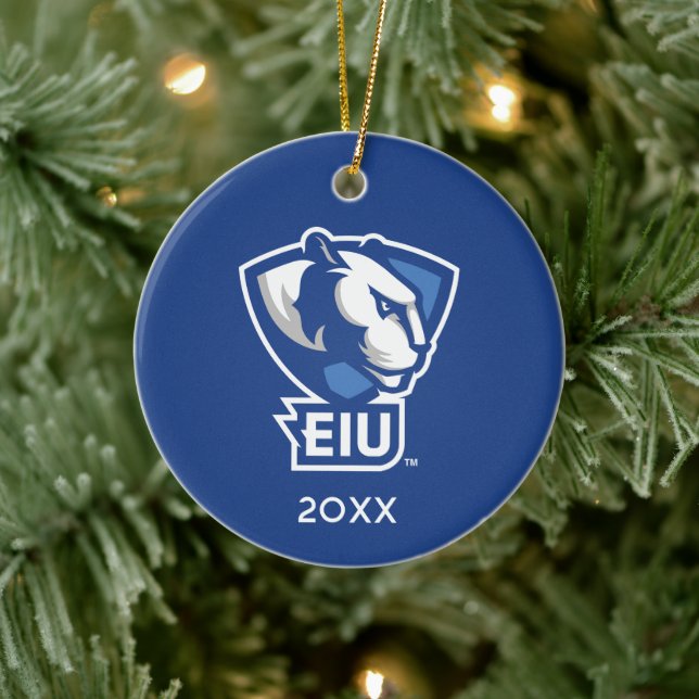 Eastern Illinois University Panthers Logo Ceramic Tree Decoration (Tree)