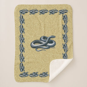 Eastern Indigo Snake Sherpa Blanket