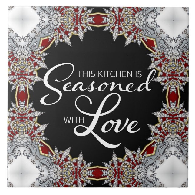 Eastern Jewel Kitchen Love Home Decor Ceramic Tile (Front)