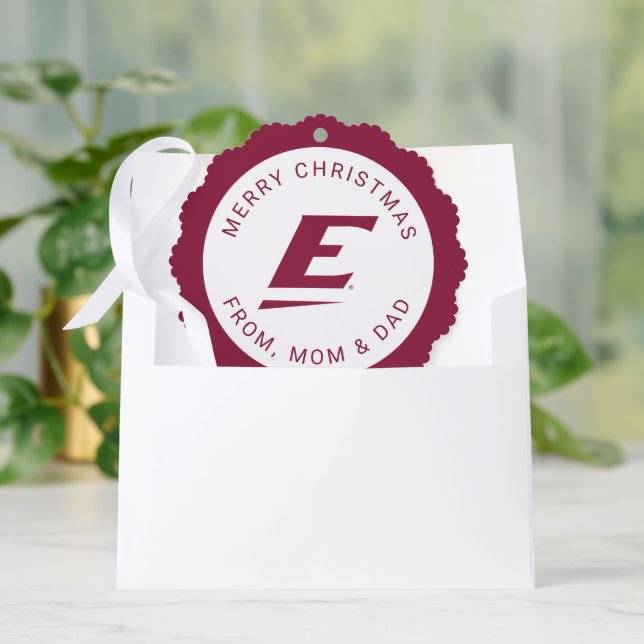 Eastern Kentucky University E Tree Decoration Card (Envelope)