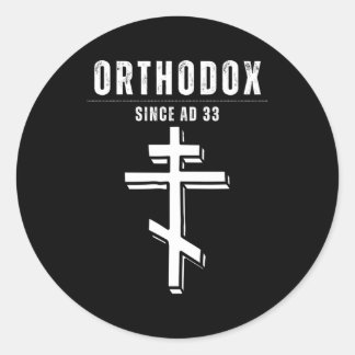 Eastern Orthodox Christian Cross Classic Round Sticker