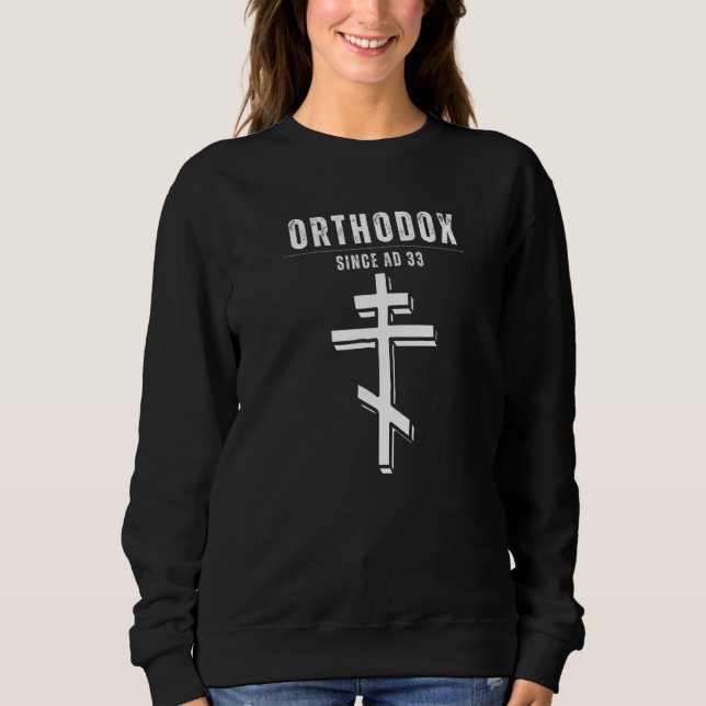 Eastern Orthodox Christian Cross Sweatshirt (Front)
