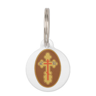 Eastern Orthodox Cross Pet Tag