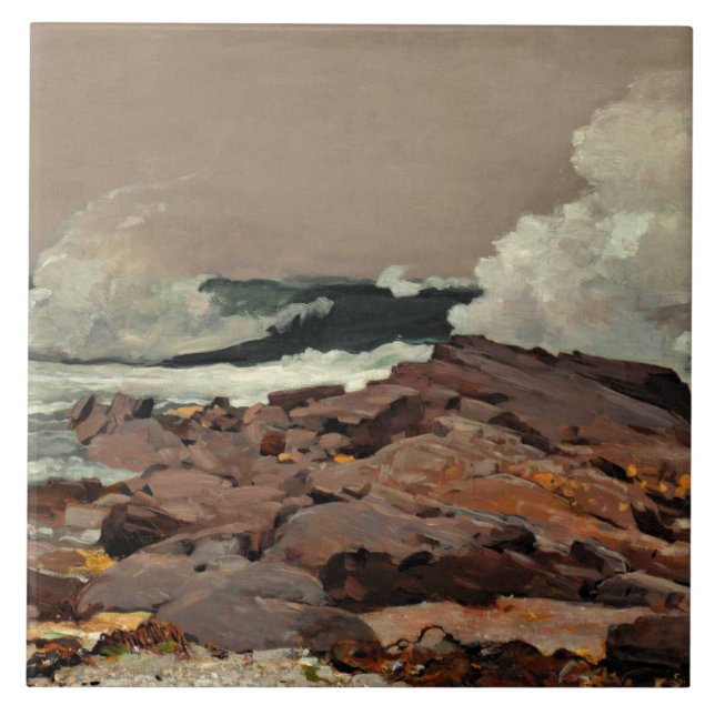 Eastern Point, fine art by Winslow Homer Tile (Front)