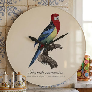 Eastern rosella or Platycercus eximius parakeet Large Clock