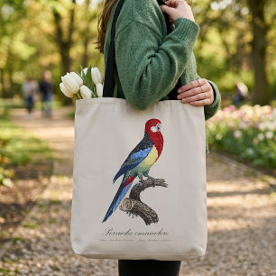 Eastern rosella or Platycercus eximius parakeet Tote Bag
