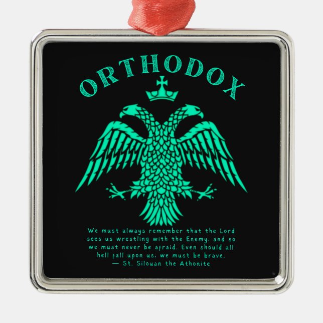 Eastern Russian Orthodox Christian Eagle Gift Metal Tree Decoration (Front)