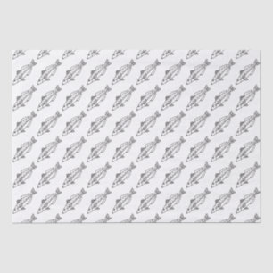Eastern School Whiting Fish in Black and White Tissue Paper