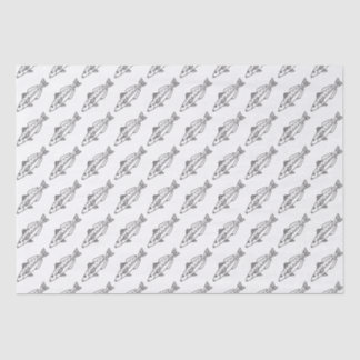 Eastern School Whiting Fish in Black and White Tissue Paper
