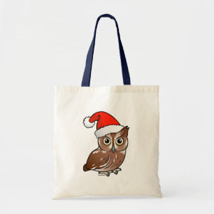 Eastern Screech Owl Santa Tote Bag