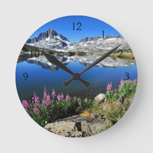 Eastern Sierra Mountains Round Clock