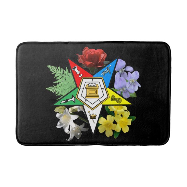 Eastern Star Floral Bath Mat (Front)