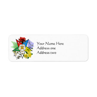 Eastern Star Floral Return Address Labels