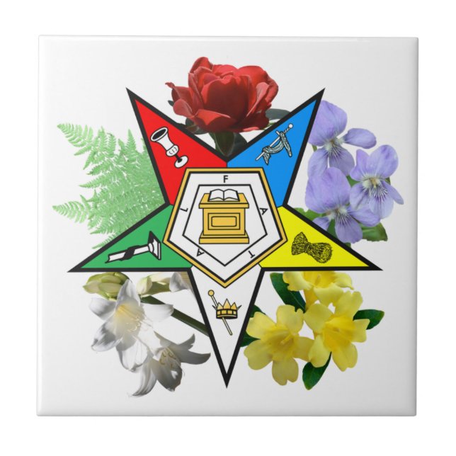 Eastern Star Floral Tile (Front)