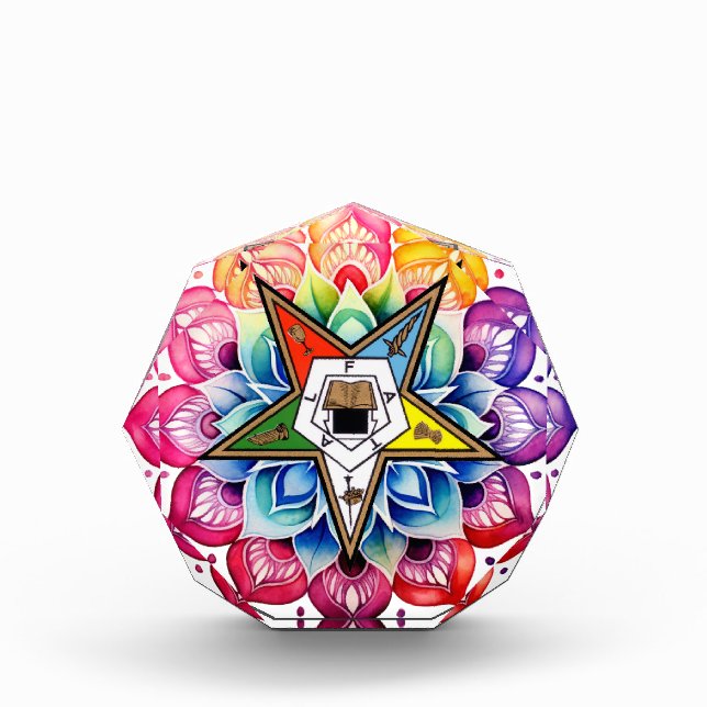 Eastern Star Rainbow Mandala Photo Block (Front)