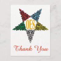 Eastern Star Thank You Note