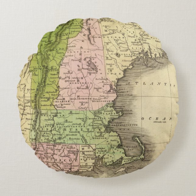 Eastern States Olney Map Round Cushion (Front)