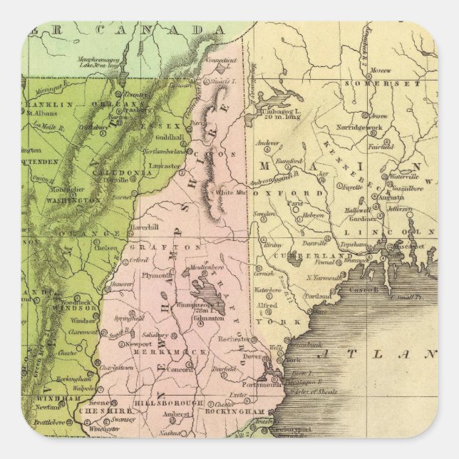 Eastern States Olney Map Square Sticker (Front)