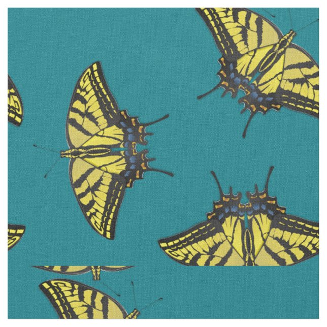 Eastern Tiger Swallowtail Butterflies Butterfly Fabric (Close Up)