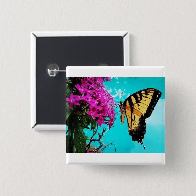 Eastern Tiger Swallowtail Butterfly #2  15 Cm Square Badge (Front & Back)