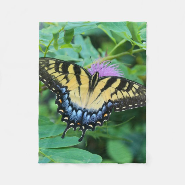Eastern Tiger Swallowtail Butterfly Fleece Blanket (Front)