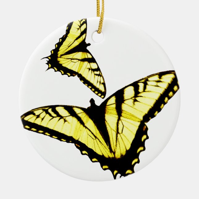 Eastern Tiger Swallowtail Butterfly Photo Ceramic Tree Decoration (Front)