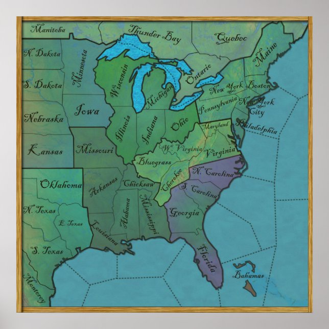 Eastern U.S. Board Game (Vintage) Poster (Front)