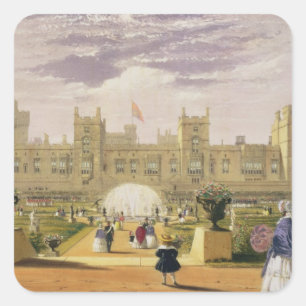 Eastern view of the Castle and Garden, Windsor Cas Square Sticker