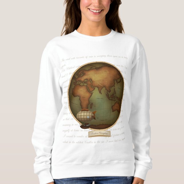 Eastern & Western Hemispheres Map 2-Sided Sweatshirt (Front)