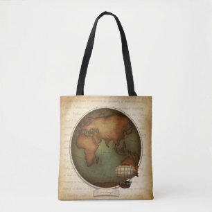 Eastern & Western Hemispheres Map Neo-Victorian Tote Bag