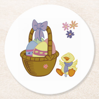 Eastertime Round Paper Coaster