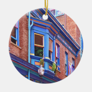 Easton PA - Street With Bay Window Ceramic Tree Decoration
