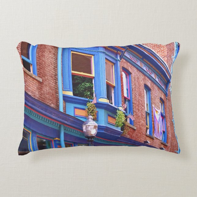 Easton PA - Street With Bay Window Decorative Cushion (Front)