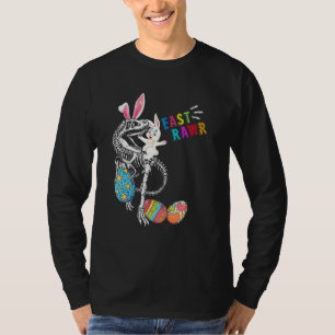 Eastrawr Cute Easter Bunny Riding Bunny T Rex Skel T-Shirt