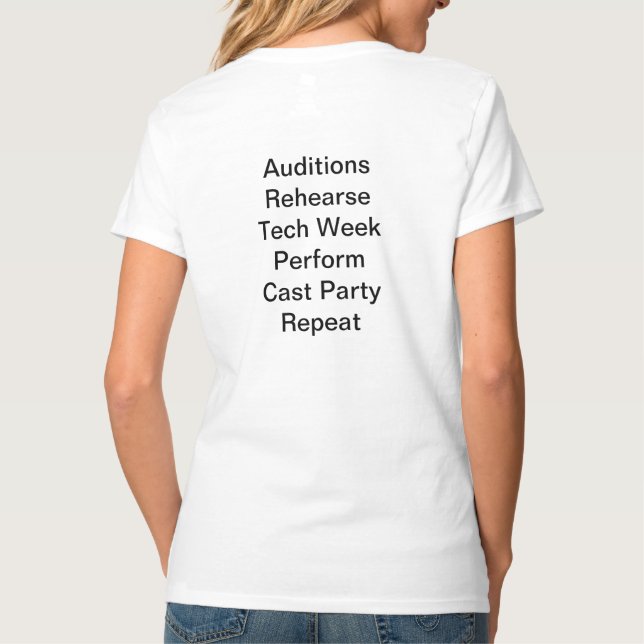 Eastside Theatre: Audition, Rehearse...Women Funny T-Shirt (Back)