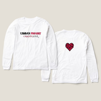 EASTSIDE VIBES URBAN HEART, White pink Long Sleeve Tri-Blend Shirt