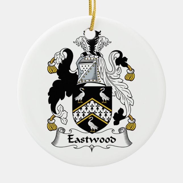 Eastwood Family Crest Ceramic Tree Decoration (Front)