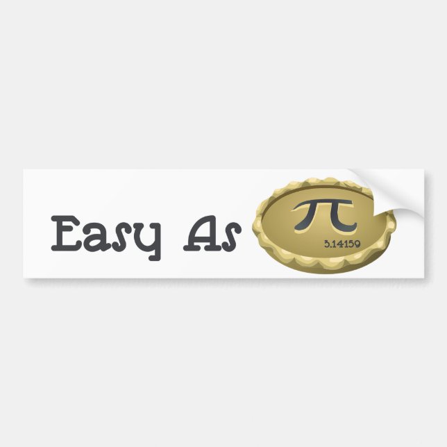 Easy As Pi Bumper Sticker (Front)