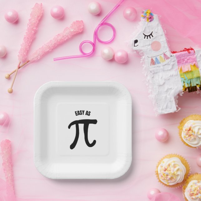 Easy as pi funny pi day paper plate (Party)