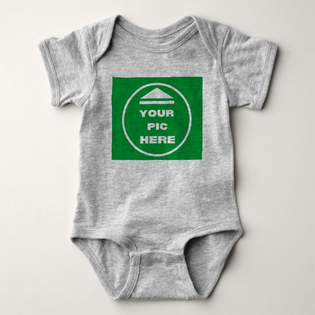 EASY! Baby Jersey Bodysuit - Heather Grey - Custom (Front)