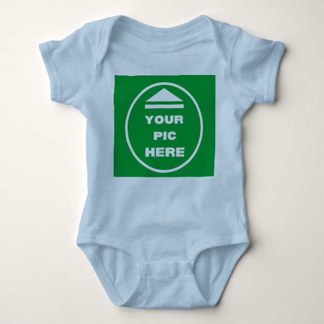 EASY! Baby Jersey Bodysuit - Light Blue - Custom (Front)