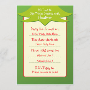 Easy Being Green Birthday Invitations