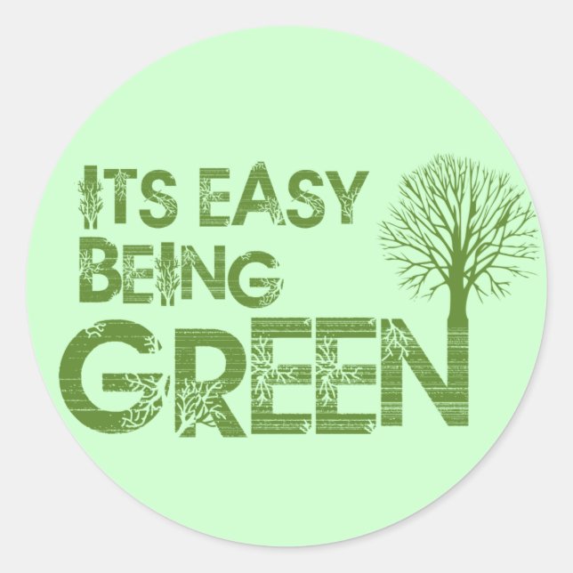 Easy being green classic round sticker (Front)